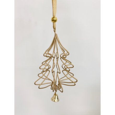 3D Gold Tree Hanger, 12cm