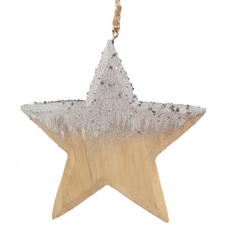 Ombre Grey Wooden Hanging Star 15cm