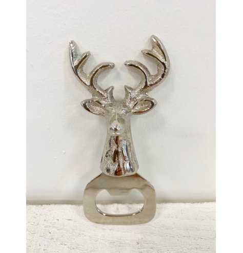 A fine detailed stag with a bottle opener, made from aluminium. A kitchen accessory ideal for a country home. 