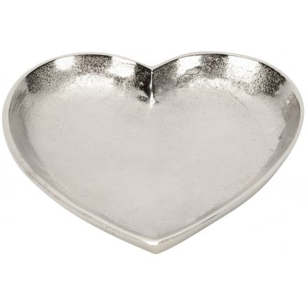 Buffed Silver Heart Plate, 20cm | 44772 | Christmas / Standing ...