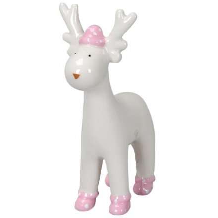 Mini Pink Ceramic Reindeer 
