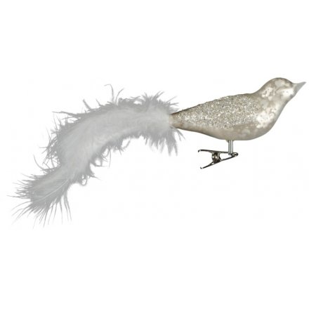 Glitter Feather Bird Clip 