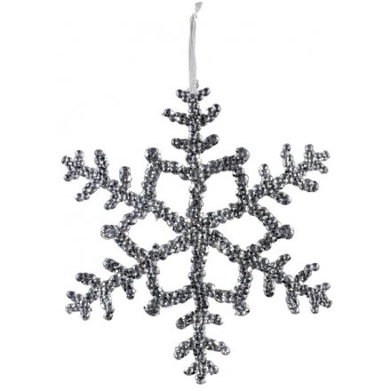 Hanging Decorative Silver Snowflake, 20cm 