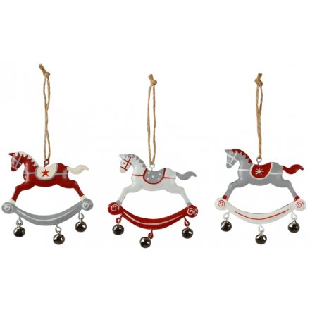 Hanging Nordic Inspired Rocking Horses, 3ass