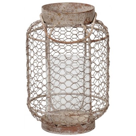 Distressed Metal Candle Holder 