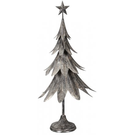 Large Distressed Metal Tree Ornament 