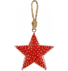  Bring a Nordic feel to your tree decor with this charmingly simple hanging metal star decoration