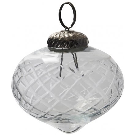 Clear Glass Droplet Bauble 