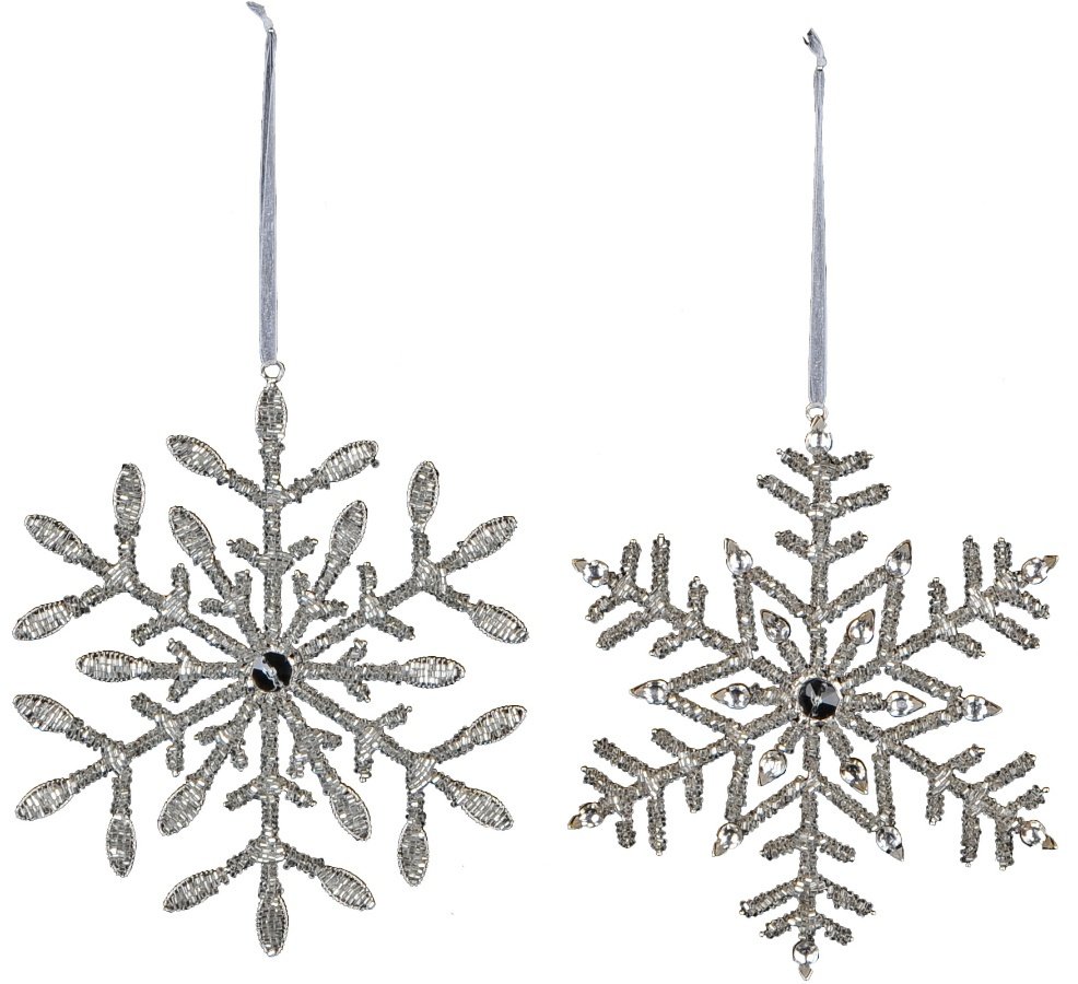 Hanging Silver Sequin Snowflakes 205cm 44930 Christmas Hanging Decorations 9662