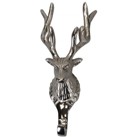 Silvered Stags Head Hook 