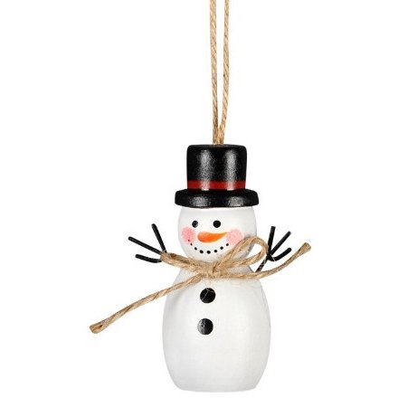 Wooden Snowman Hanger With Hat 