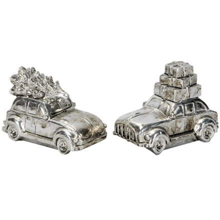 Distressed Silver Car Decorations 