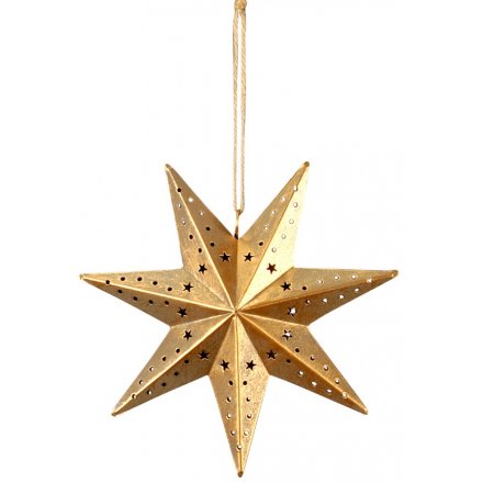 Job Lot Wholesale 24 x Gold Sparkly Twig Hanging Stars Xmas Decoration 40cm 
