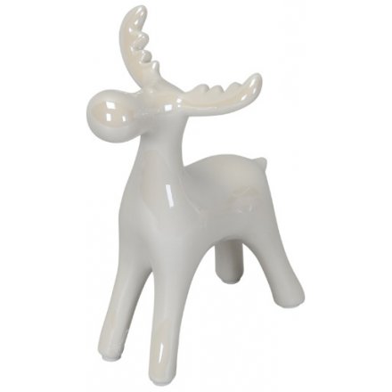 White Iridescent Reindeer, Small 