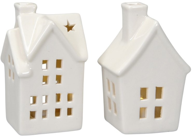 Assorted White Ceramic LED Houses 45047 Christmas / Light Up & LED