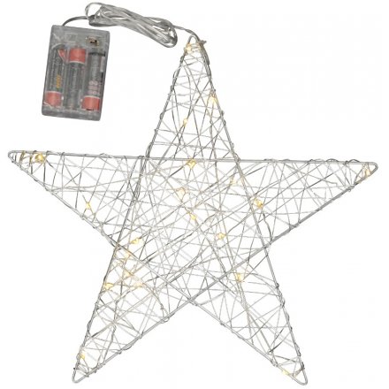 Small Wire LED Silver Star 