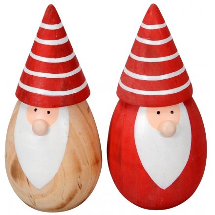 Round Wooden Santa, 2a