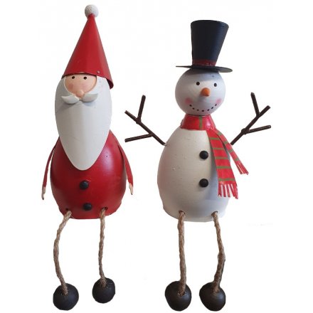 Sitting Santa and Snowman figures, 2a