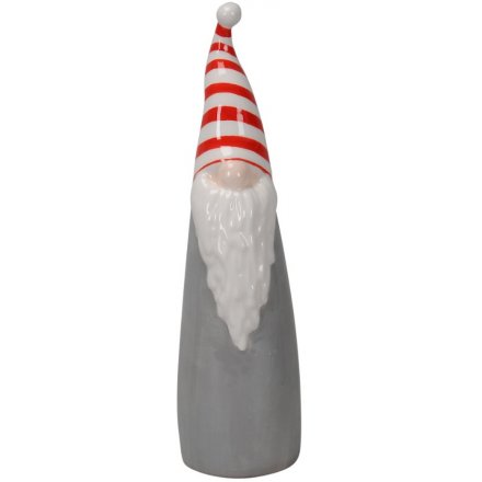 Nordic Grey Ceramic Santa, 21cm 