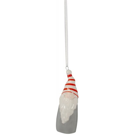 Nordic Grey Ceramic Hanging Santa