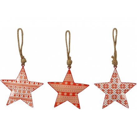 Hanging Red Star Decorations 