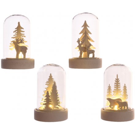 Assorted LED Wooden Dome Scenes 