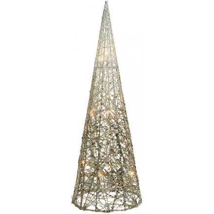 Gold to White Ombre LED Cone, 60cm