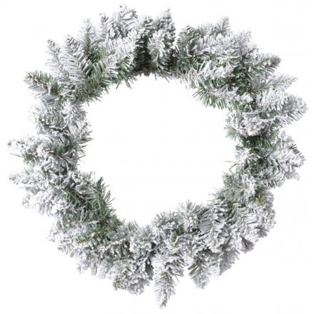 Snowy Round Wreath, 45cm 