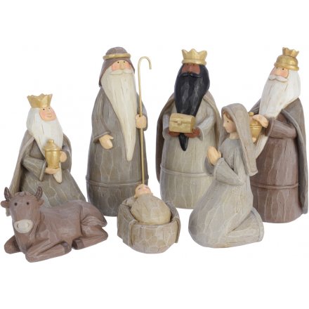 Resin Nativity Scene, 7 Piece Set 