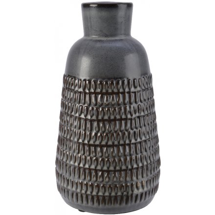 Modern Gothic Stoneware Vase, 30cm 