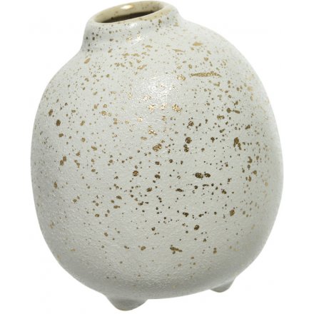 Gold Splash Stoneware Vase, 14cm 