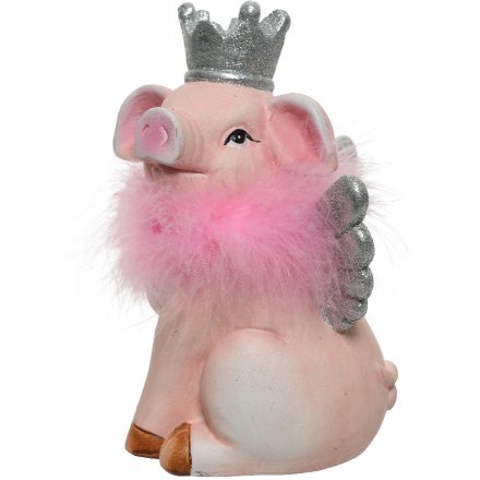 Pink Pig With Crown Money Bank 