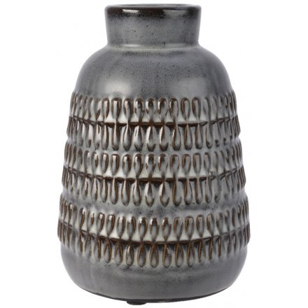 Matte Onyx Stoneware Vase, 22cm 