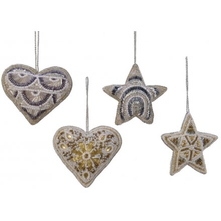 Silver/Gold Star and Heart Hangers 
