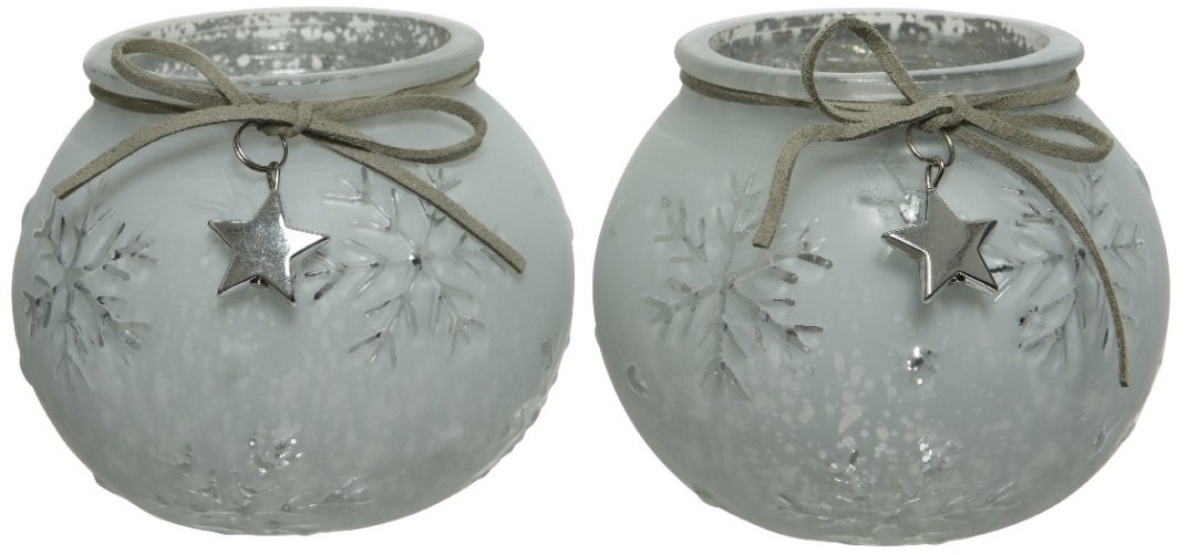 Frosted Glass Tlight Holders 45269 Christmas / Candles & Candle