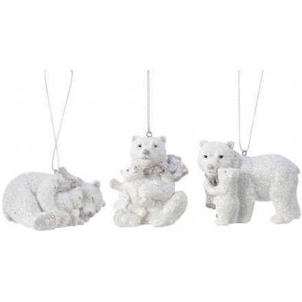 Frosted Polar Bear Hangers