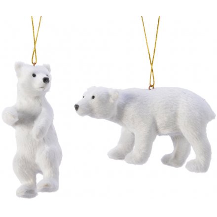 Fuzzy Polar Bear Hangers 