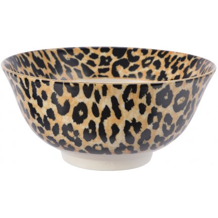Cheetah Print Porcelain Bowl, 12cm 