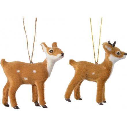 Fuzzy Woodland Deer Hangers 