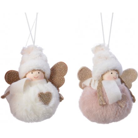 Fluffy Faux Fur Angel Hangers 