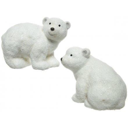2ass Terracotta Polar Bears, 10cm