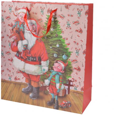 Small Elf and Santa Gift Bag 
