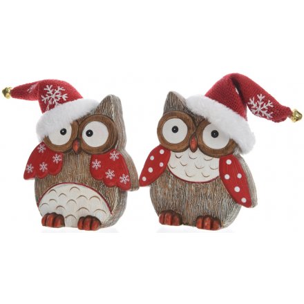 Owls W/Santa Hat, 2a