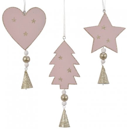Pink and Gold Glitter Hangers, 3a