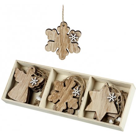 Set Of Hanging Wooden Decorations