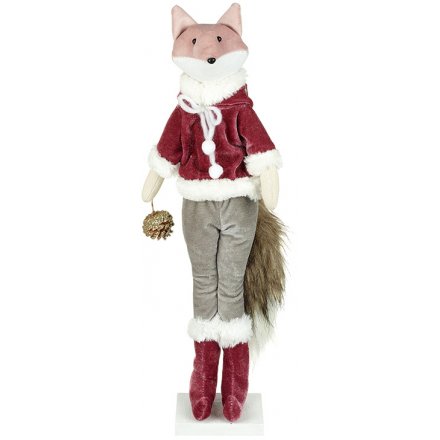 Standing Pink Fabric Fox 