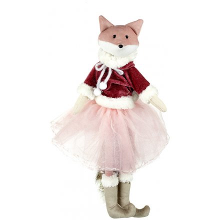 Dressed Pink Fox Standing Decoration 