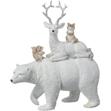 Winter Polar Bear Ornament 