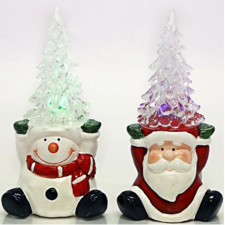 LED Snowman/Santa Figures 
