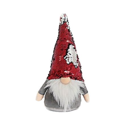 Santa With Sequin Hat 26cm
